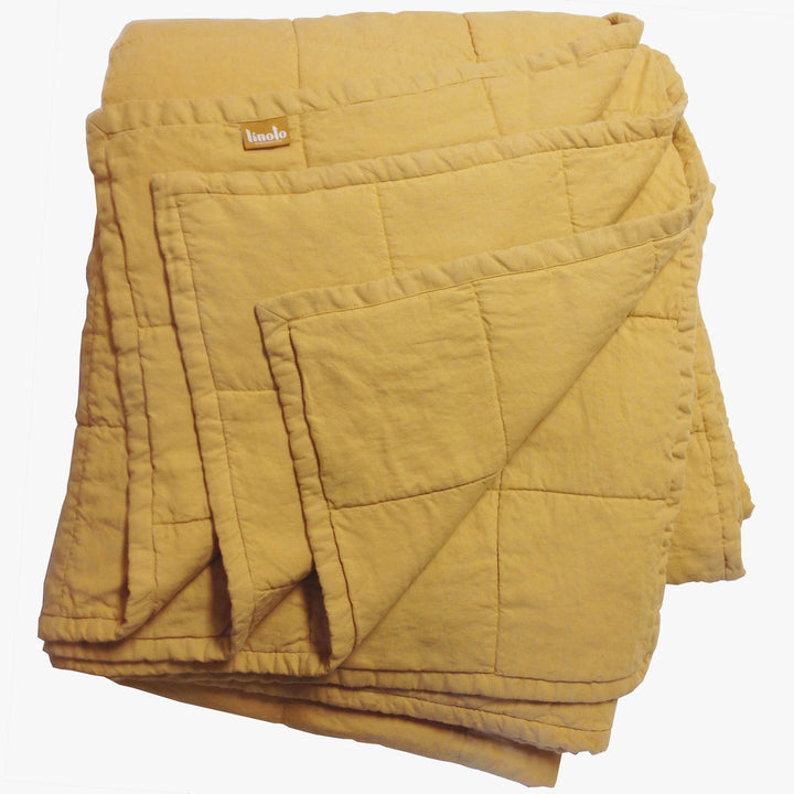 Butternut Quilted Linen Coverlet