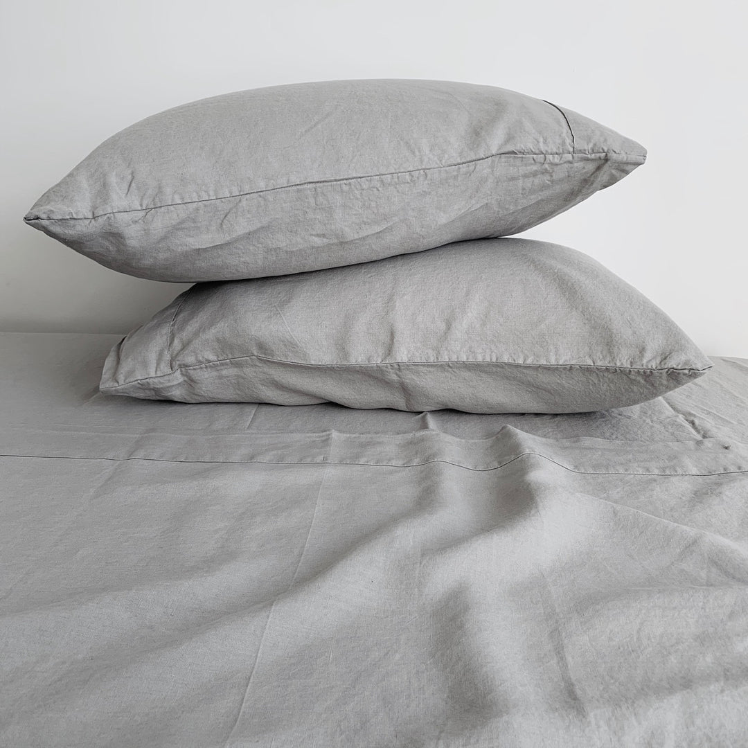 Warm Gray Linen Fitted Sheet