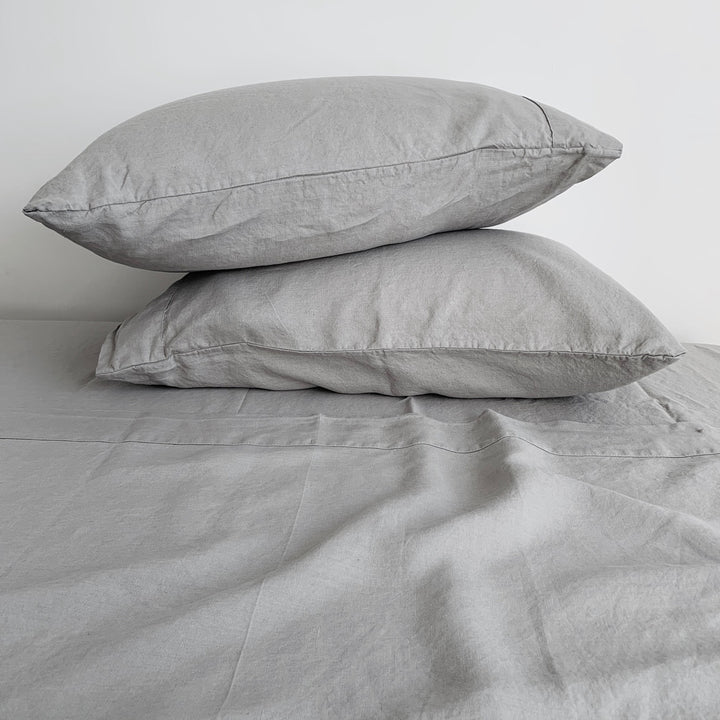 Warm Gray Linen Fitted Sheet