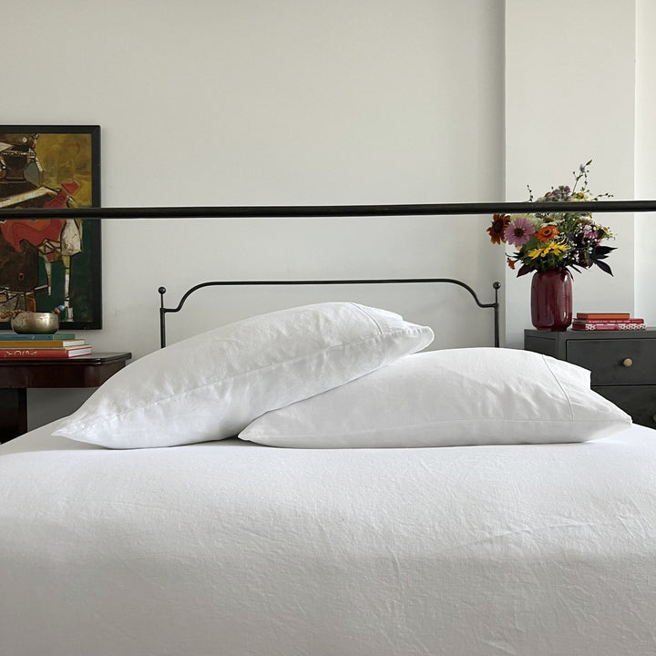 Eco White Belgian Linen Pillow cases