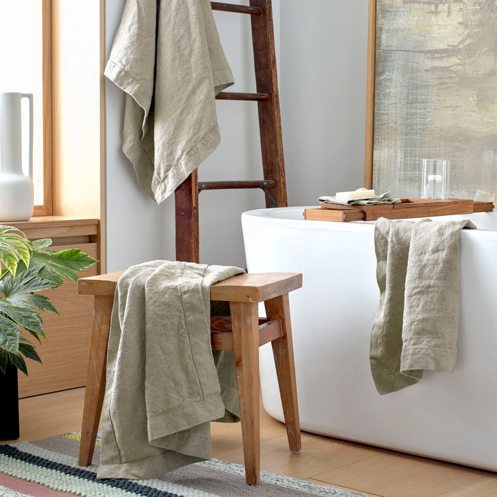 Ecru linen spa bathsheet