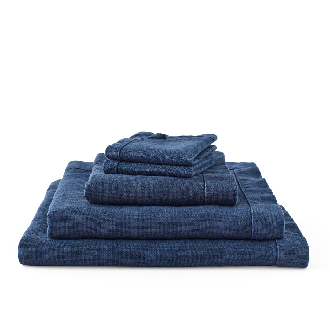 Navy Linen Spa Bath sheet