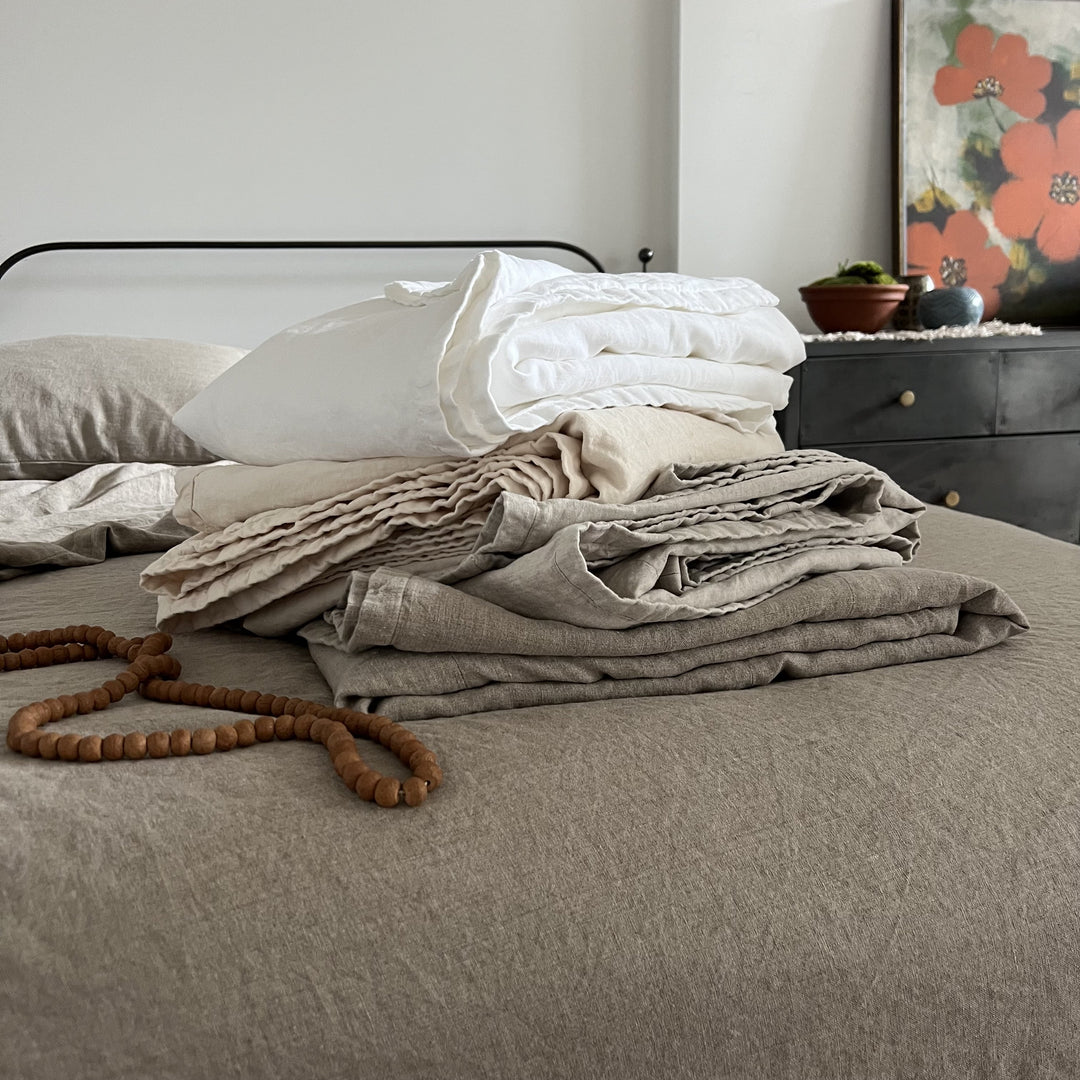 Sale Ivory Lightweight Linen Blanket