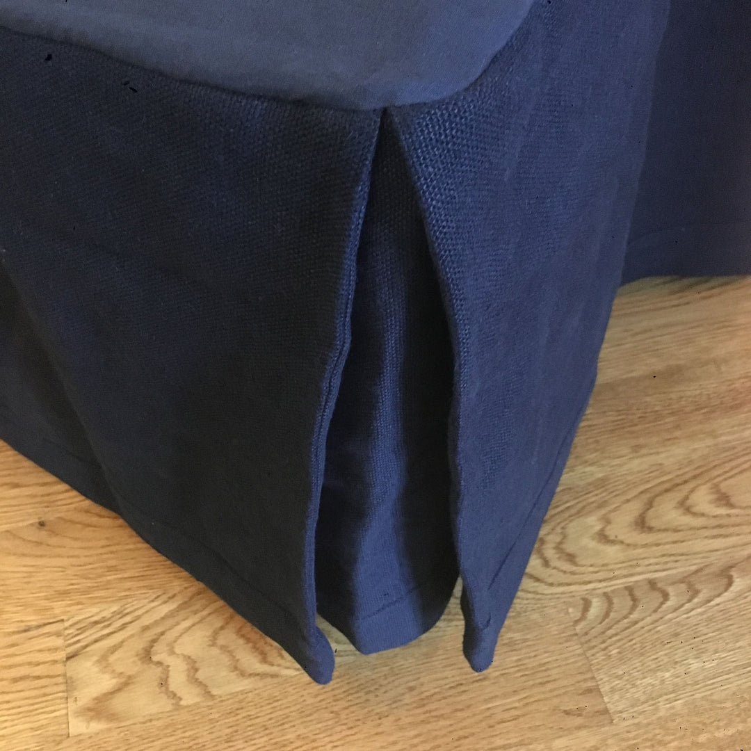Navy Bed Skirt 100% linen