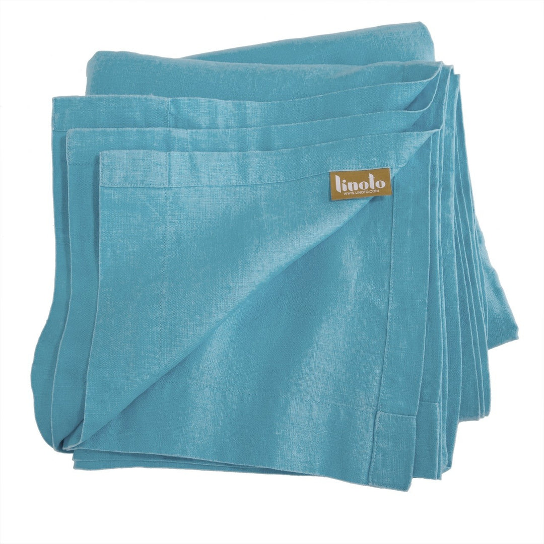 Tuquoise 100% linen flat sheet