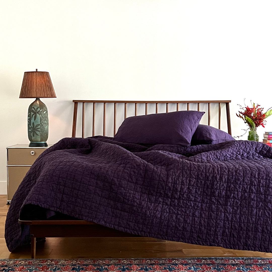 Aubergine Linen Pillowcase