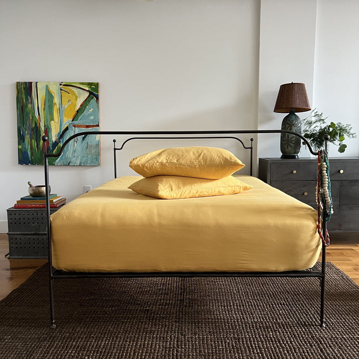 Butternut 100% linen fitted sheet