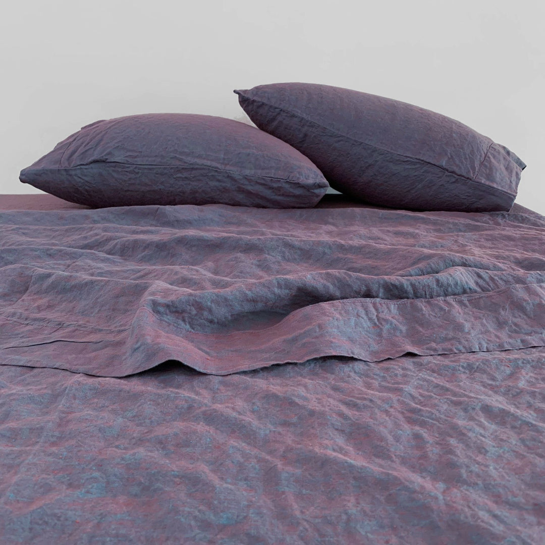 Copper Plum Yarn Dyed-Linen Sheet Set