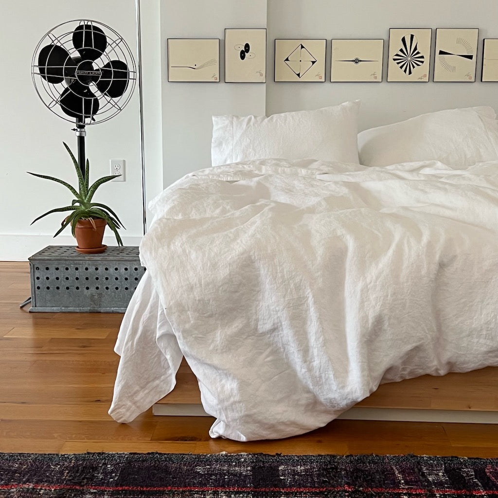 Eco White Belgian Linen Duvet cover