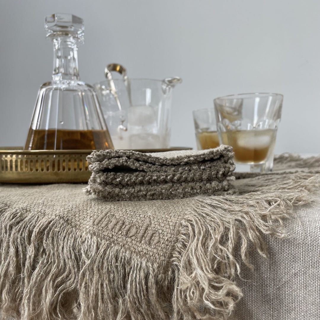 Ecru Linen Coaster Set