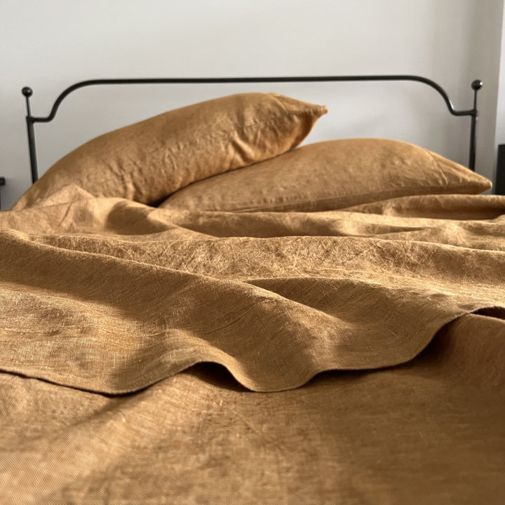 Harvest Gold Linen Flat sheet