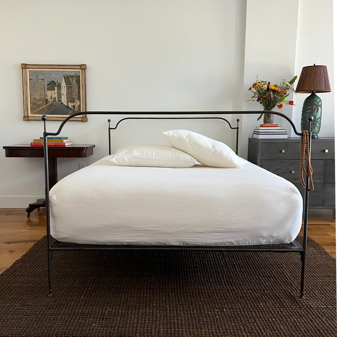 Organic Ivory 100% linen fitted sheet