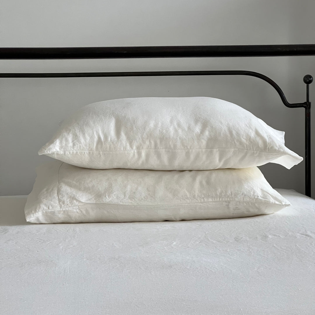 100% linen organic ivory pillow cases