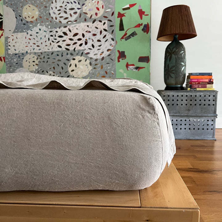 Organic Natural 100% linen fitted sheet