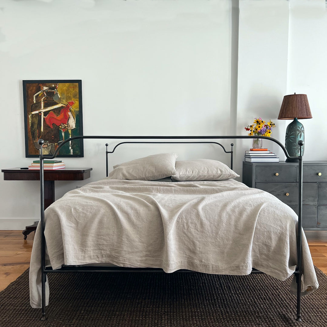 Organic Natural 100% linen sheet set with pillow cases