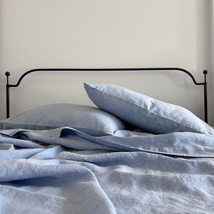 Pale Blue Linen Pillowcase