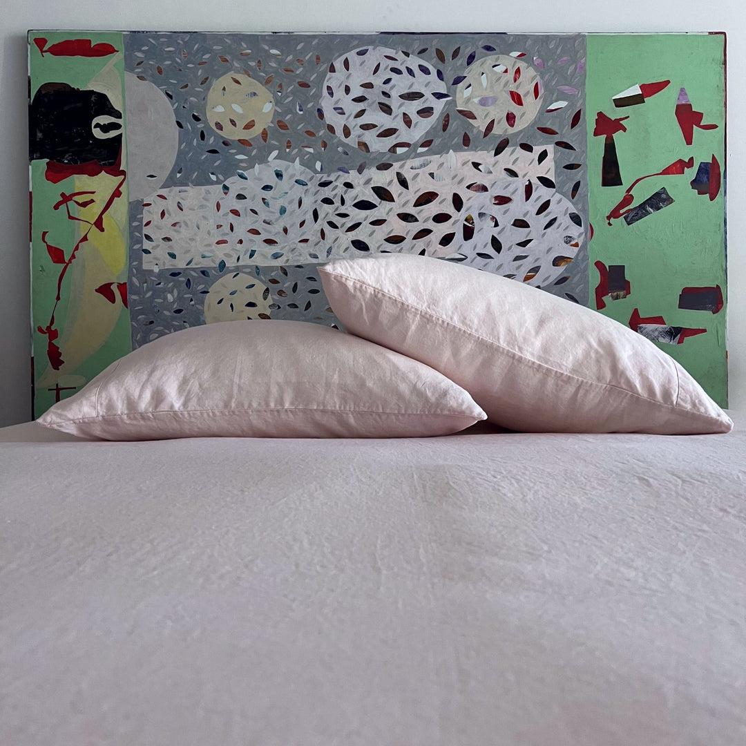 Powder Pink 100% linen pillow cases