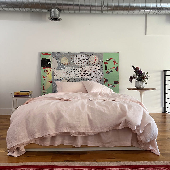 Powder Pink Linen duvet covers
