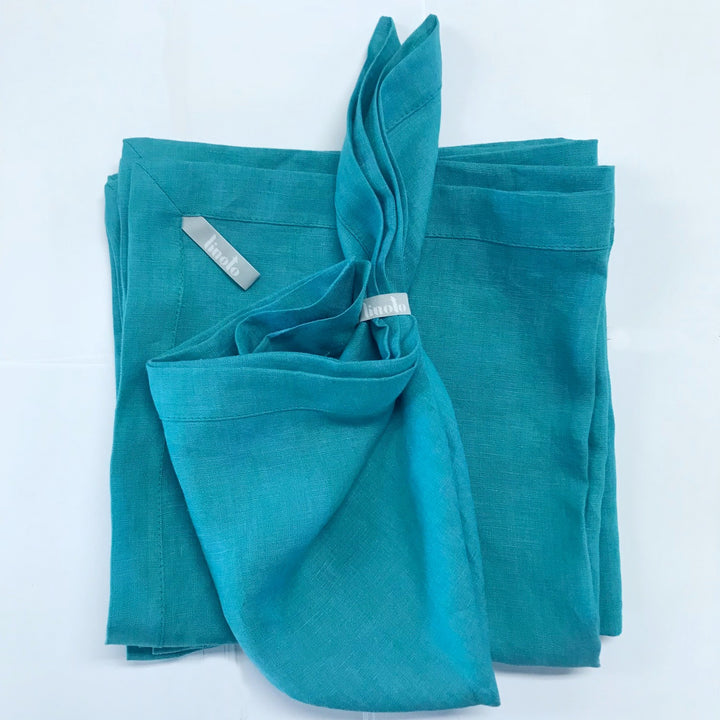 100% linen teal napkins