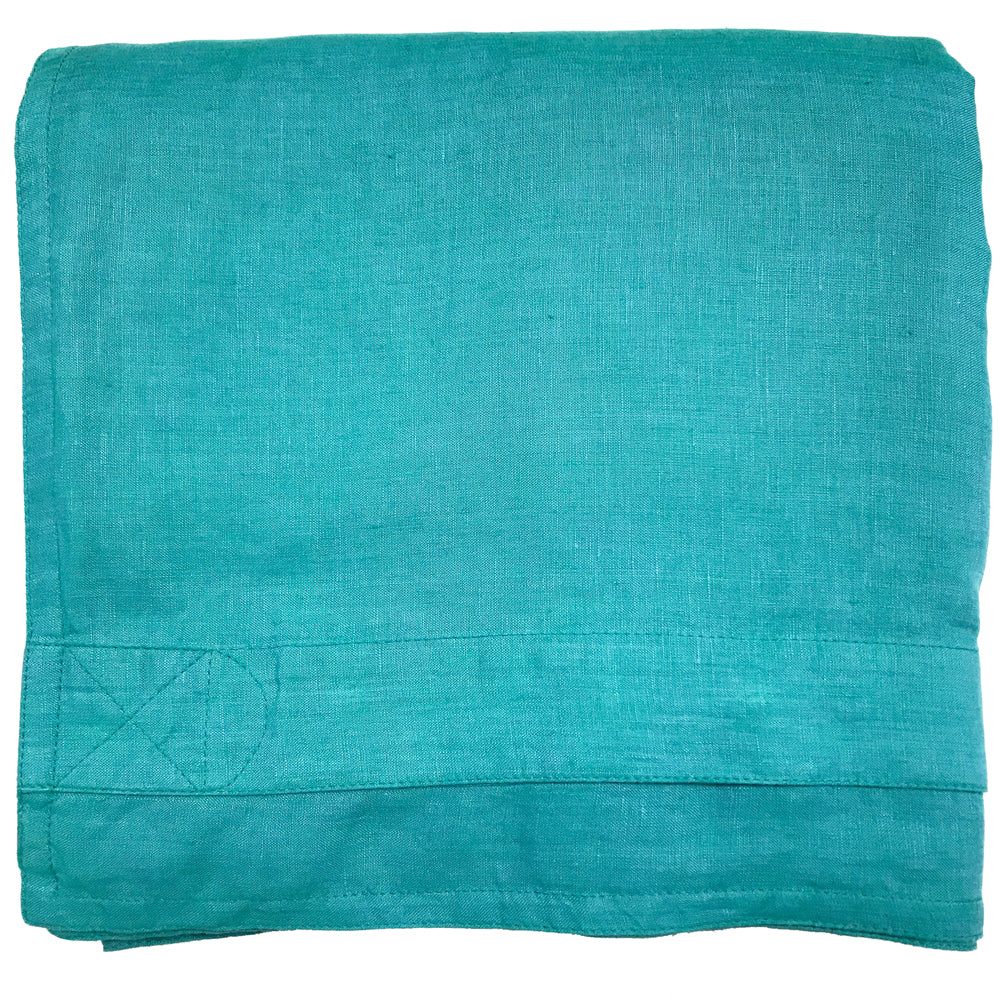 100% linen teal duvet cover