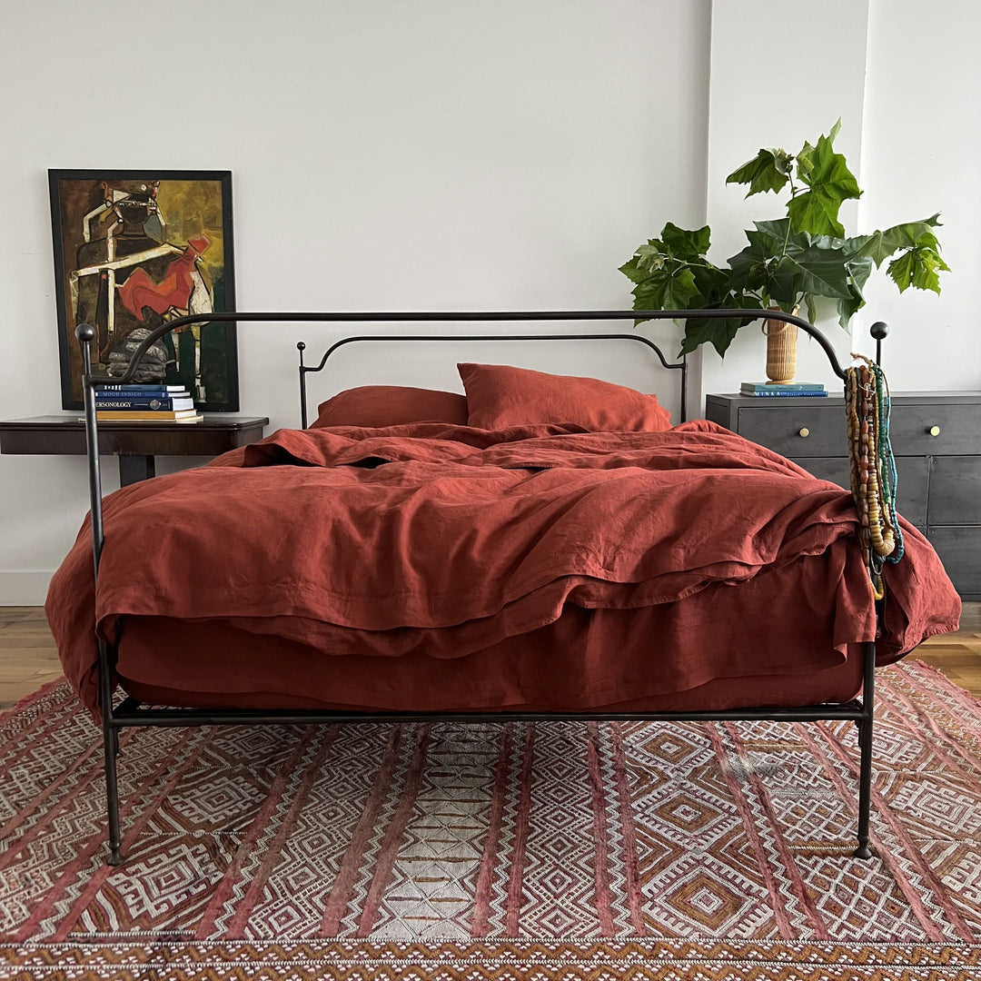 Terra Cotta Linen Duvet Cover