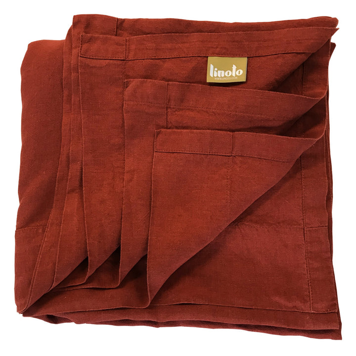 Terra cotta 100% linen flat sheet