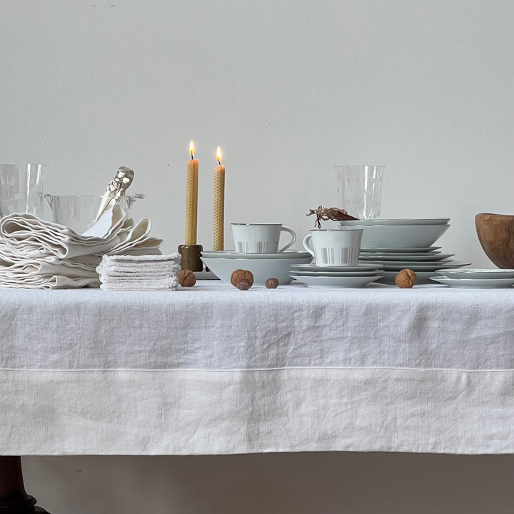 White Linen Tablecloth