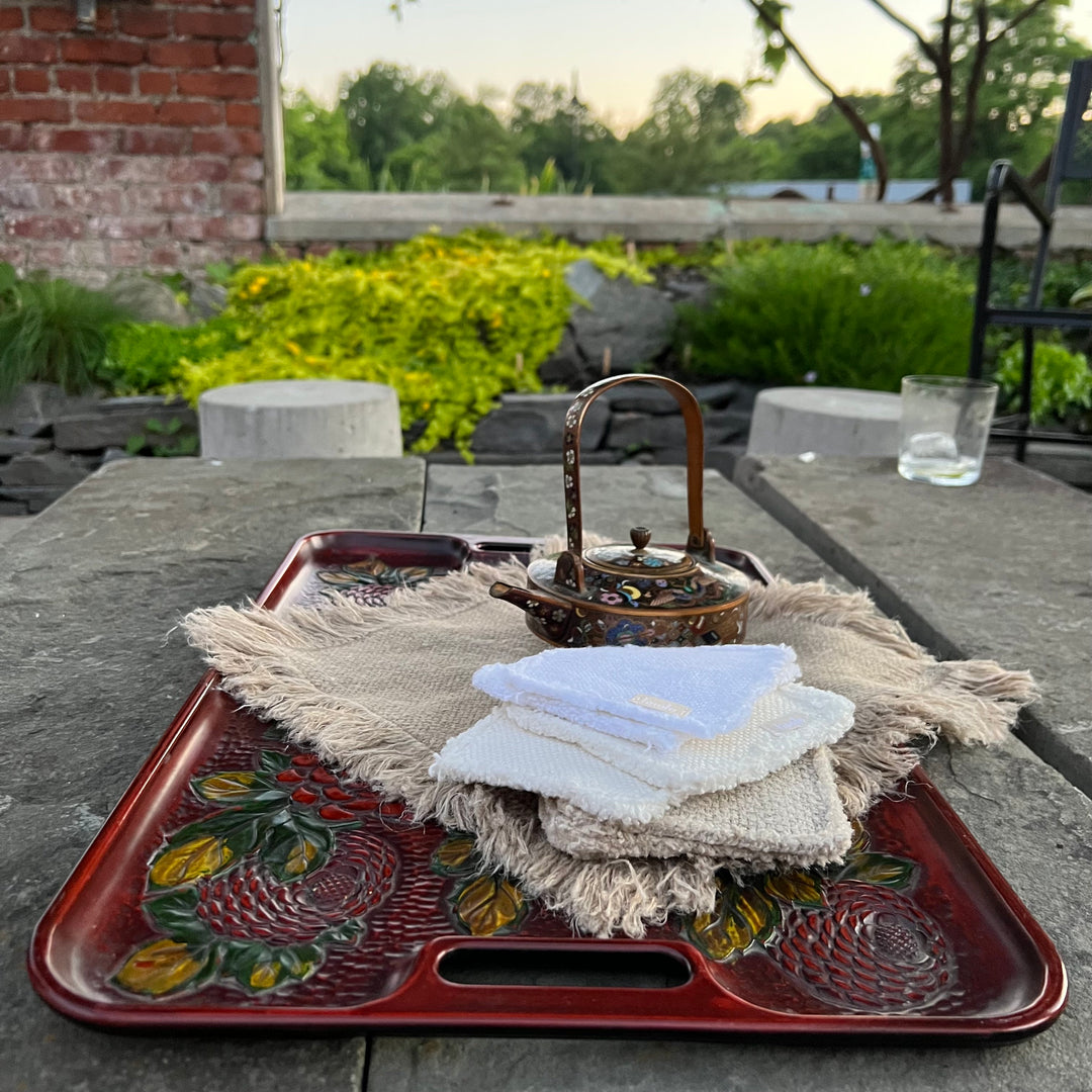 Oatmeal Linen Coaster Set