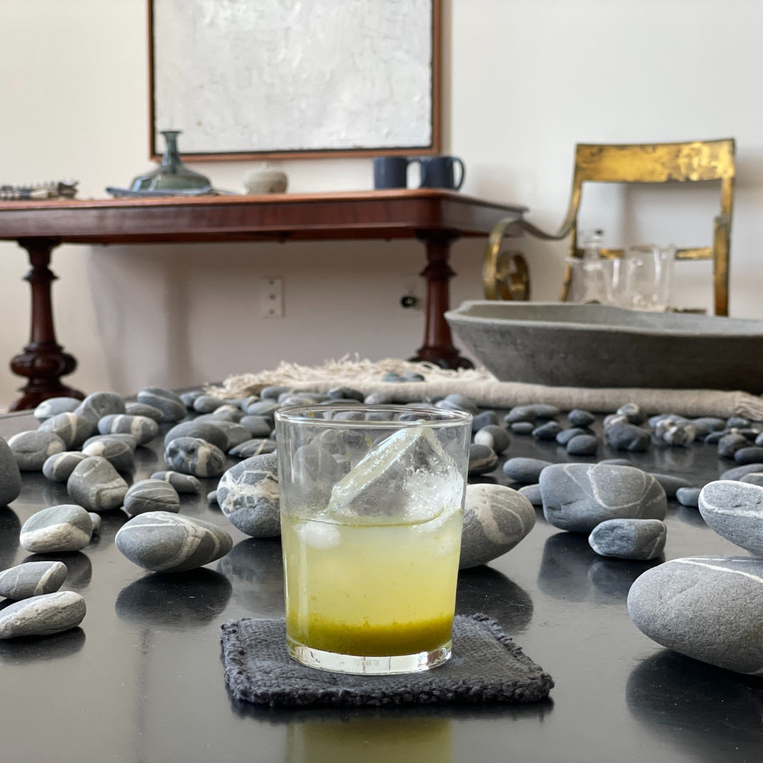Graphite Linen Coaster Set